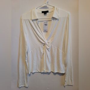 NWT Long Sleeve Twist Front Top